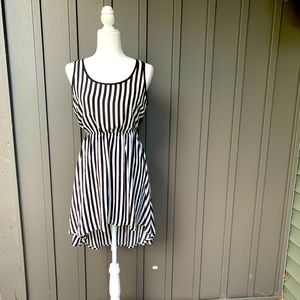 Striped High Low Mini Dress